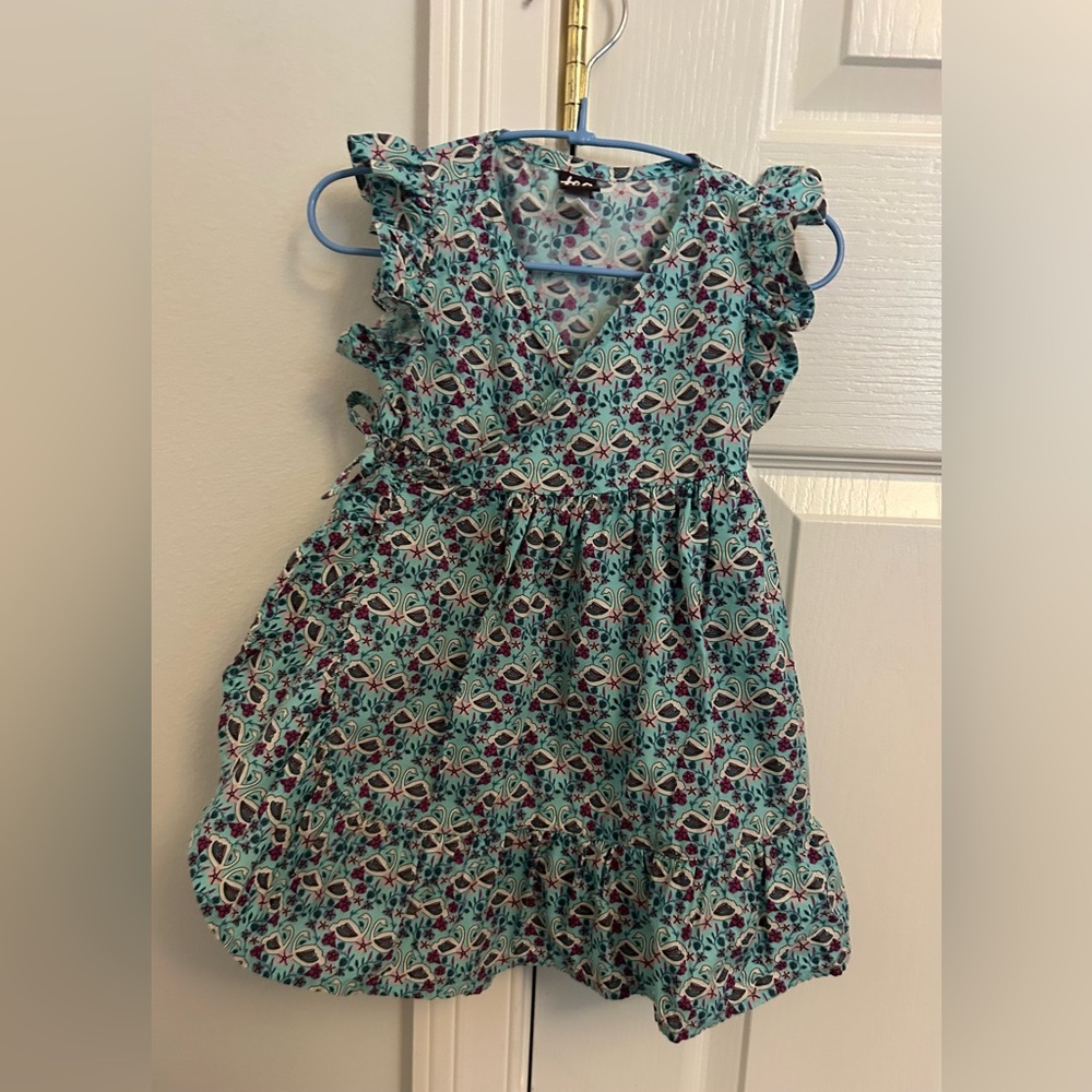 Tea Collection Blue and Purple Patterned Dress